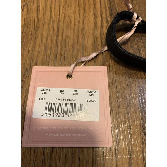 Panache 34H Idina Black  Balconnet Underwire Cup  Bra Style 6961 NWT - Picture 4 of 7